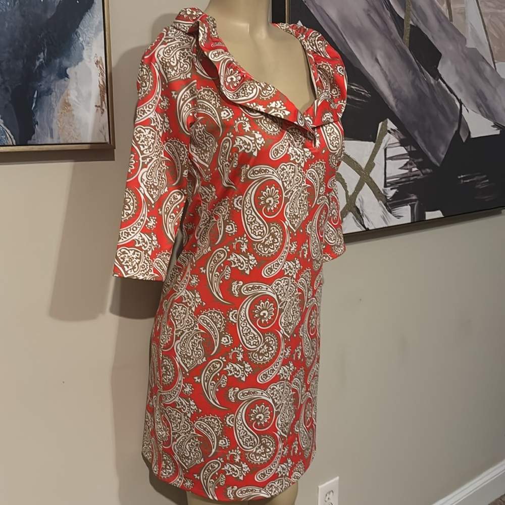 GRETCHEN SCOTT- Jersey Ruffneck Dress size S - Picture 3 of 8